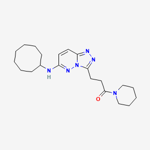 molecular formula C21H32N6O B4511335 N-cyclooctyl-3-[3-oxo-3-(1-piperidinyl)propyl][1,2,4]triazolo[4,3-b]pyridazin-6-amine 