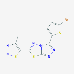 molecular formula C10H5BrN6S3 B4511336 3-(5-bromo-2-thienyl)-6-(4-methyl-1,2,3-thiadiazol-5-yl)[1,2,4]triazolo[3,4-b][1,3,4]thiadiazole 