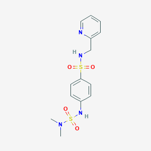 molecular formula C14H18N4O4S2 B4511345 4-{[(dimethylamino)sulfonyl]amino}-N-(2-pyridinylmethyl)benzenesulfonamide 