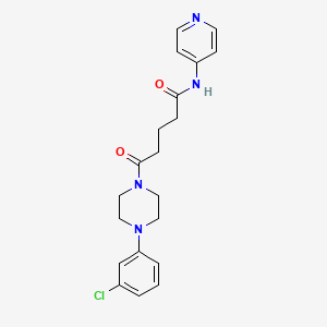 molecular formula C20H23ClN4O2 B4511358 5-[4-(3-chlorophenyl)-1-piperazinyl]-5-oxo-N-4-pyridinylpentanamide 