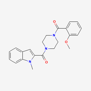 molecular formula C22H23N3O3 B4511369 2-{[4-(2-methoxybenzoyl)-1-piperazinyl]carbonyl}-1-methyl-1H-indole 