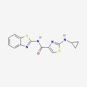 molecular formula C14H12N4OS2 B4511379 N-1,3-benzothiazol-2-yl-2-(cyclopropylamino)-1,3-thiazole-4-carboxamide 