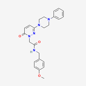 molecular formula C24H27N5O3 B4511381 N-(4-methoxybenzyl)-2-[6-oxo-3-(4-phenyl-1-piperazinyl)-1(6H)-pyridazinyl]acetamide 