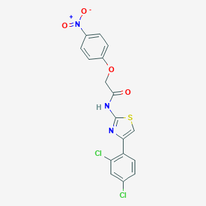 molecular formula C17H11Cl2N3O4S B451139 N-[4-(2,4-dichlorophenyl)-1,3-thiazol-2-yl]-2-(4-nitrophenoxy)acetamide 