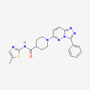 molecular formula C21H21N7OS B4511393 N-(5-methyl-1,3-thiazol-2-yl)-1-(3-phenyl[1,2,4]triazolo[4,3-b]pyridazin-6-yl)-4-piperidinecarboxamide 