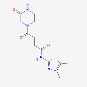 molecular formula C13H18N4O3S B4511404 N-(4,5-dimethyl-1,3-thiazol-2-yl)-4-oxo-4-(3-oxo-1-piperazinyl)butanamide 