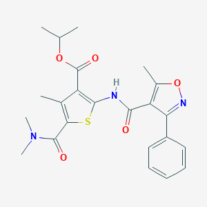 Isopropyl 5-[(dimethylamino)carbonyl]-4-methyl-2-{[(5-methyl-3-phenyl-4-isoxazolyl)carbonyl]amino}-3-thiophenecarboxylate
