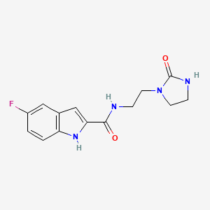 molecular formula C14H15FN4O2 B4511420 5-fluoro-N-[2-(2-oxo-1-imidazolidinyl)ethyl]-1H-indole-2-carboxamide 