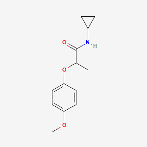 molecular formula C13H17NO3 B4511435 N-cyclopropyl-2-(4-methoxyphenoxy)propanamide 