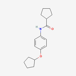 molecular formula C17H23NO2 B4511443 N-[4-(cyclopentyloxy)phenyl]cyclopentanecarboxamide 