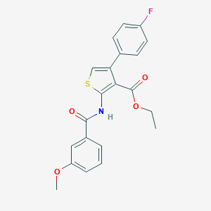 molecular formula C21H18FNO4S B451145 Ethyl 4-(4-fluorophenyl)-2-[(3-methoxybenzoyl)amino]thiophene-3-carboxylate 