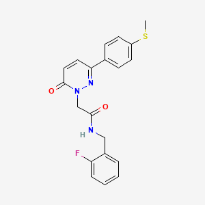 molecular formula C20H18FN3O2S B4511482 N-(2-fluorobenzyl)-2-[3-[4-(methylthio)phenyl]-6-oxo-1(6H)-pyridazinyl]acetamide 