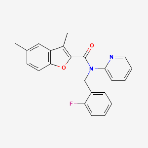 molecular formula C23H19FN2O2 B4511494 N-(2-fluorobenzyl)-3,5-dimethyl-N-2-pyridinyl-1-benzofuran-2-carboxamide 