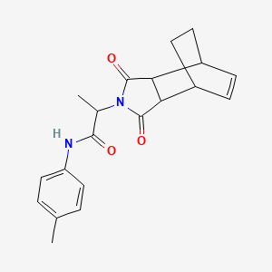 molecular formula C20H22N2O3 B4511507 2-(1,3-dioxo-1,3,3a,4,7,7a-hexahydro-2H-4,7-ethanoisoindol-2-yl)-N-(4-methylphenyl)propanamide 