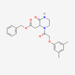 molecular formula C23H26N2O5 B4511540 benzyl {1-[(3,5-dimethylphenoxy)acetyl]-3-oxo-2-piperazinyl}acetate 