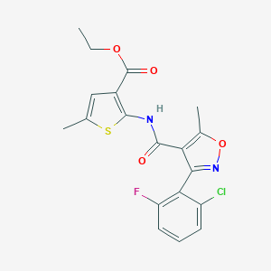 Ethyl 2-({[3-(2-chloro-6-fluorophenyl)-5-methyl-4-isoxazolyl]carbonyl}amino)-5-methyl-3-thiophenecarboxylate