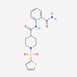 molecular formula C17H19N3O4S2 B4511551 N-[2-(aminocarbonyl)phenyl]-1-(2-thienylsulfonyl)-4-piperidinecarboxamide 