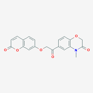 molecular formula C20H15NO6 B4511563 4-methyl-6-{[(2-oxo-2H-chromen-7-yl)oxy]acetyl}-2H-1,4-benzoxazin-3(4H)-one 
