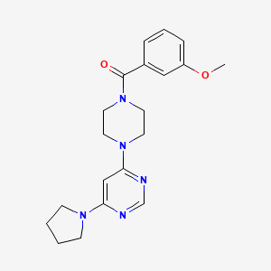 molecular formula C20H25N5O2 B4511570 4-[4-(3-methoxybenzoyl)-1-piperazinyl]-6-(1-pyrrolidinyl)pyrimidine 