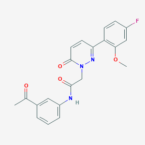 molecular formula C21H18FN3O4 B4511591 N-(3-acetylphenyl)-2-[3-(4-fluoro-2-methoxyphenyl)-6-oxo-1(6H)-pyridazinyl]acetamide 