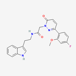 molecular formula C23H21FN4O3 B4511601 2-[3-(4-fluoro-2-methoxyphenyl)-6-oxo-1(6H)-pyridazinyl]-N-[2-(1H-indol-3-yl)ethyl]acetamide 