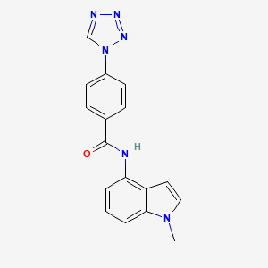 molecular formula C17H14N6O B4511608 N-(1-methyl-1H-indol-4-yl)-4-(1H-tetrazol-1-yl)benzamide 