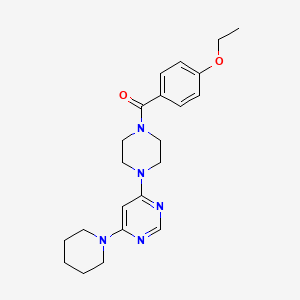 molecular formula C22H29N5O2 B4511633 4-[4-(4-ethoxybenzoyl)-1-piperazinyl]-6-(1-piperidinyl)pyrimidine 