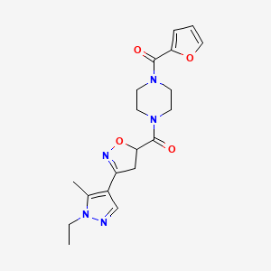 1-{[3-(1-ethyl-5-methyl-1H-pyrazol-4-yl)-4,5-dihydro-5-isoxazolyl]carbonyl}-4-(2-furoyl)piperazine