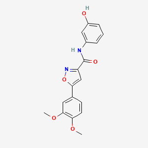 molecular formula C18H16N2O5 B4511647 5-(3,4-dimethoxyphenyl)-N-(3-hydroxyphenyl)-3-isoxazolecarboxamide 