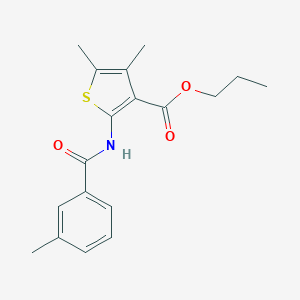 molecular formula C18H21NO3S B451171 Propyl 4,5-dimethyl-2-[(3-methylbenzoyl)amino]thiophene-3-carboxylate 