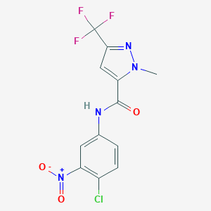molecular formula C12H8ClF3N4O3 B451173 N-(4-chloro-3-nitrophenyl)-1-methyl-3-(trifluoromethyl)-1H-pyrazole-5-carboxamide 