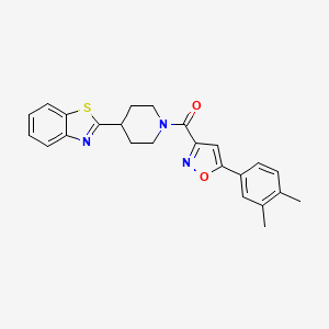 molecular formula C24H23N3O2S B4511731 2-(1-{[5-(3,4-dimethylphenyl)-3-isoxazolyl]carbonyl}-4-piperidinyl)-1,3-benzothiazole 