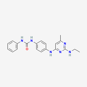 molecular formula C20H22N6O B4511743 N-(4-{[2-(ethylamino)-6-methyl-4-pyrimidinyl]amino}phenyl)-N'-phenylurea 