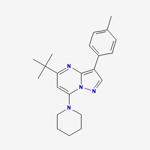 molecular formula C22H28N4 B4511749 5-tert-butyl-3-(4-methylphenyl)-7-(1-piperidinyl)pyrazolo[1,5-a]pyrimidine 