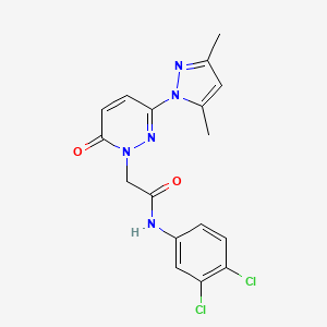 molecular formula C17H15Cl2N5O2 B4511775 N-(3,4-dichlorophenyl)-2-[3-(3,5-dimethyl-1H-pyrazol-1-yl)-6-oxo-1(6H)-pyridazinyl]acetamide 