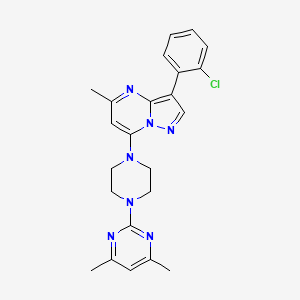 molecular formula C23H24ClN7 B4511782 3-(2-chlorophenyl)-7-[4-(4,6-dimethyl-2-pyrimidinyl)-1-piperazinyl]-5-methylpyrazolo[1,5-a]pyrimidine 