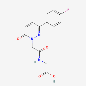 molecular formula C14H12FN3O4 B4511789 N-{[3-(4-fluorophenyl)-6-oxo-1(6H)-pyridazinyl]acetyl}glycine 