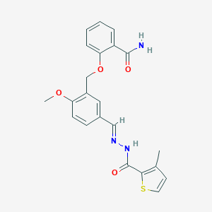 2-({2-methoxy-5-[(E)-{2-[(3-methylthiophen-2-yl)carbonyl]hydrazinylidene}methyl]benzyl}oxy)benzamide
