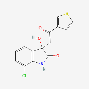 molecular formula C14H10ClNO3S B4511801 7-chloro-3-hydroxy-3-[2-oxo-2-(3-thienyl)ethyl]-1,3-dihydro-2H-indol-2-one 