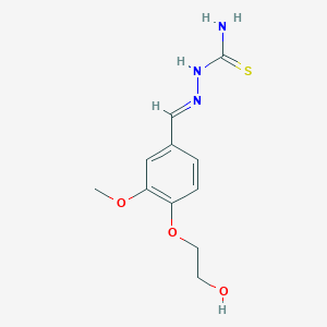 molecular formula C11H15N3O3S B451181 (2E)-2-[4-(2-hydroxyethoxy)-3-methoxybenzylidene]hydrazinecarbothioamide 