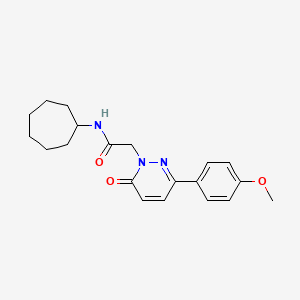 molecular formula C20H25N3O3 B4511817 N-cycloheptyl-2-[3-(4-methoxyphenyl)-6-oxo-1(6H)-pyridazinyl]acetamide 