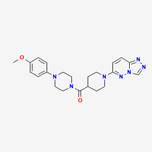 molecular formula C22H27N7O2 B4511825 6-(4-{[4-(4-methoxyphenyl)-1-piperazinyl]carbonyl}-1-piperidinyl)[1,2,4]triazolo[4,3-b]pyridazine 