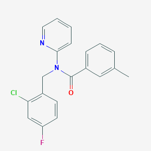 molecular formula C20H16ClFN2O B4511828 N-(2-chloro-4-fluorobenzyl)-3-methyl-N-2-pyridinylbenzamide 