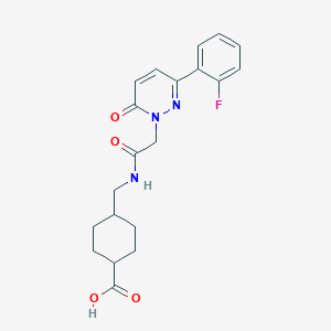 molecular formula C20H22FN3O4 B4511830 4-[({[3-(2-fluorophenyl)-6-oxo-1(6H)-pyridazinyl]acetyl}amino)methyl]cyclohexanecarboxylic acid 