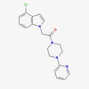 molecular formula C19H19ClN4O B4511837 4-chloro-1-{2-oxo-2-[4-(2-pyridinyl)-1-piperazinyl]ethyl}-1H-indole 