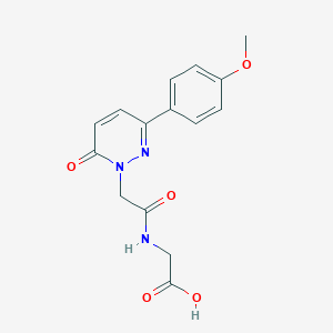 molecular formula C15H15N3O5 B4511843 N-{[3-(4-methoxyphenyl)-6-oxo-1(6H)-pyridazinyl]acetyl}glycine 