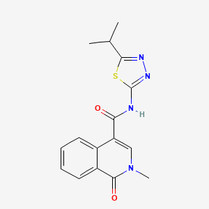 molecular formula C16H16N4O2S B4511864 N-(5-isopropyl-1,3,4-thiadiazol-2-yl)-2-methyl-1-oxo-1,2-dihydro-4-isoquinolinecarboxamide 