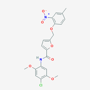 N-(4-chloro-2,5-dimethoxyphenyl)-5-[(4-methyl-2-nitrophenoxy)methyl]furan-2-carboxamide