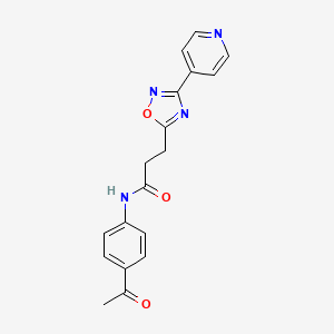 molecular formula C18H16N4O3 B4511878 N-(4-acetylphenyl)-3-[3-(4-pyridinyl)-1,2,4-oxadiazol-5-yl]propanamide 