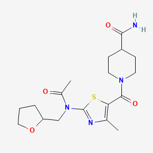 molecular formula C18H26N4O4S B4511883 1-({2-[acetyl(tetrahydro-2-furanylmethyl)amino]-4-methyl-1,3-thiazol-5-yl}carbonyl)-4-piperidinecarboxamide 